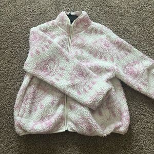 Forever 21 White and Pink Sherpa( SO COMFY) Size M